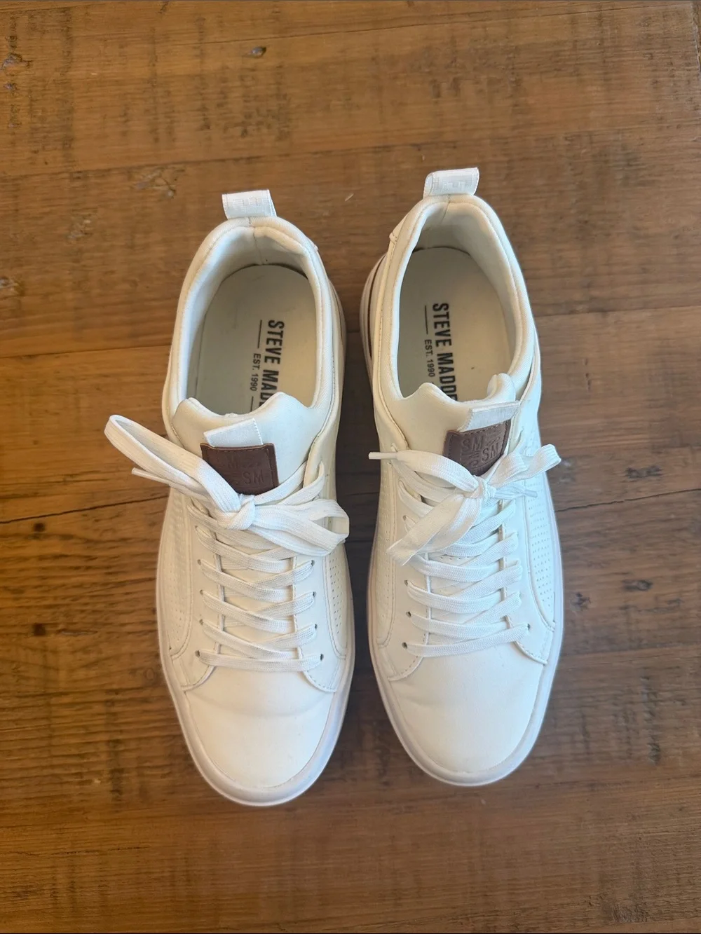 Steve Madden white leather
